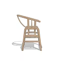 Wooden Leisure Chair With Simple Design Curved Backrest And Sturdy Structure