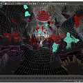 Stunning Multicolored Shining Crystal Clusters Inside The Deep Mysterious Natural Underground Rock Cave