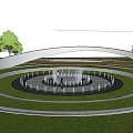 Modern Soccer Field With Green Turf Seating Area And Surrounding Trees