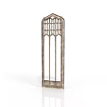 Gothic Style Decorative Grille Door With Arched Top And Slender Vertical Bars