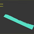 Detailed 3D Elongated Terrain Profile Model With Stratified Colored Geological Layers