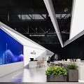 LEAD Brand Modern Exhibition Booth With White Blue Design And Display Screen