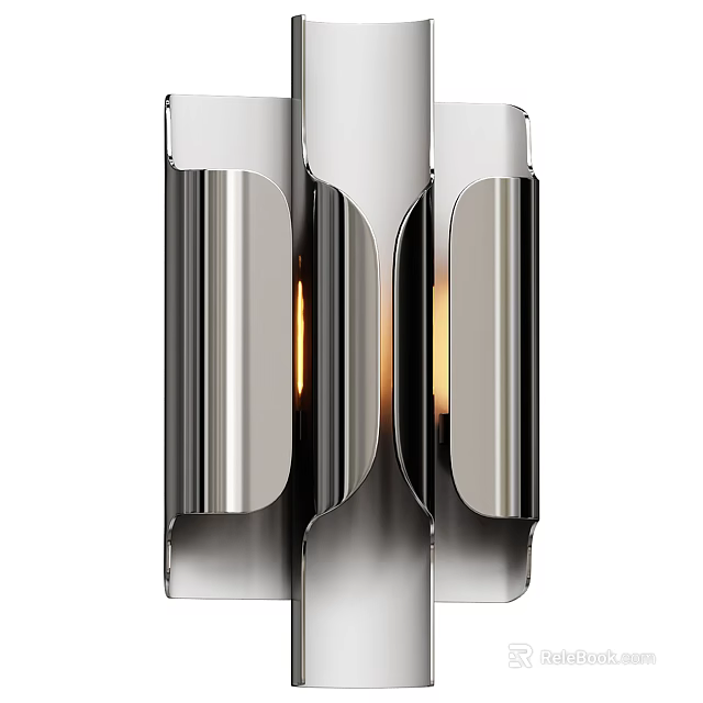 Modern Wall Light With Metallic Finish Unique Shape Sleek Lines And Illumination 3d model 