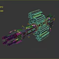 Detailed Sci Fi Spaceship Model With Armored Sections Weapon Modules And Futuristic Engines 3d model