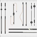 Modern wall lamp wall lamp combination 3d model