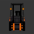 3D Rendered Orange Forklift Truck With Black Accents And Industrial Design Features