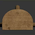 Simple Design Wooden Stool With Curved Seat Natural Wood Grain And Four Legs