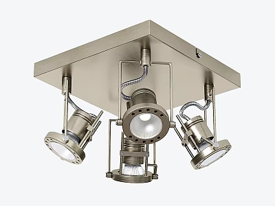 Modern Downlight Spotlights With Adjustable Metal Heads And Sleek Ceiling Mounted Design 3d model