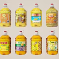 Various Large Cooking Oil Bottles From Multiple Brands Displayed Together