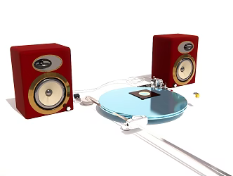 Turntable design inspired U-turn audio sound 3d model