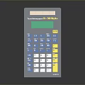 Supercalculator PT-30 Plus With Gray Body Blue Yellow Buttons And Green