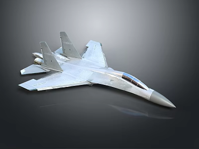 Modern Silver Fighter Jet With Sleek Aerodynamic Design And Cockpit Structure 3d model