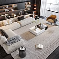 Modern sofa coffee table combination 3d model