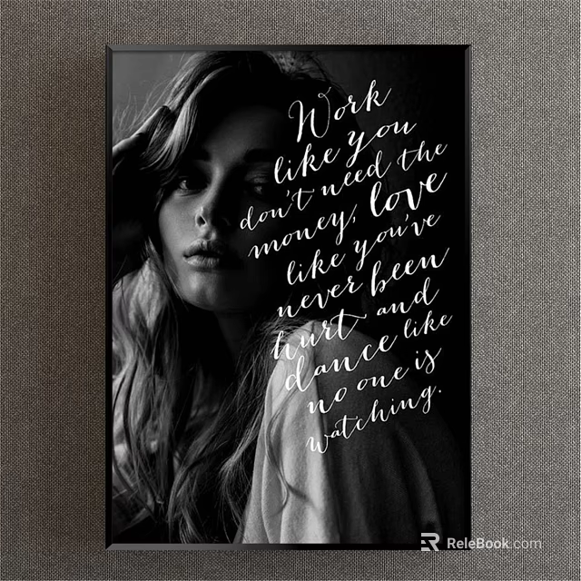 Elegant Female Portrait Painting with Inspirational English Quote 3d model 