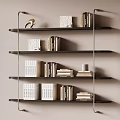 Modern Bookshelf Interior Design With Multiple Shelves Stacked Books And Decorative Items