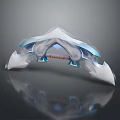 Futuristic Sci Fi Weapon With Transparent Blue White Sleek Design And Sharp Edges 3d model