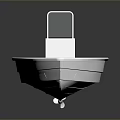 Modern White Small Boat With Outboard Motor And Open Hull Design