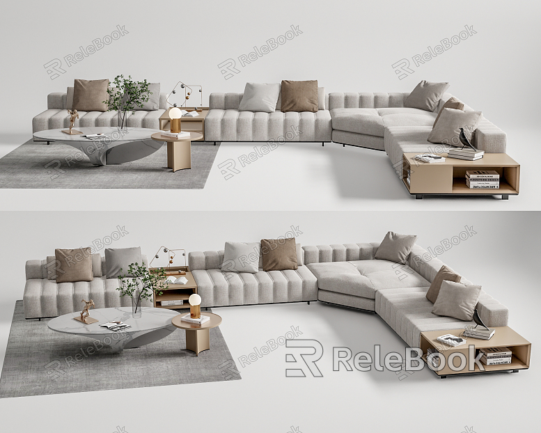 Modern sofa coffee table combination model