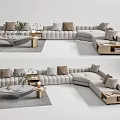 Modern sofa coffee table combination 3d model