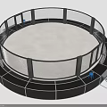 Circular Trampoline With Safety Net Enclosure Black Frame And Metal Ladder
