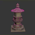 Ancient Traditional Stone Pagoda Structure With Intricate Carvings And Decorative Top