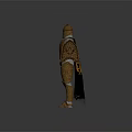 Golden Medieval Sword With Ornate Armor And Black Cape For Fantasy Knight Character