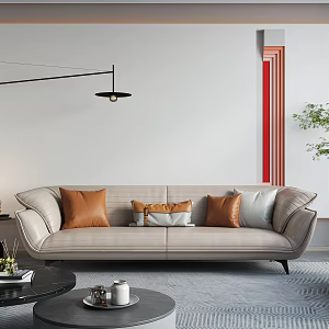 Modern double sofa coffee table combination 3d model