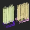 Twin Modern High Rise Residential Buildings With Glass Curtain Walls And Contemporary Facades