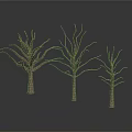 Natural Wooden Stone Decorative Tree Sculptures in Three Sizes with Textured Trunks