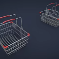 Wire Shopping Basket With Red Handles And Sturdy Metal Frame Practical Design