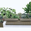 Two Seater Outdoor Chair with Upholstered Cushions Surrounded by Lush Green Plants