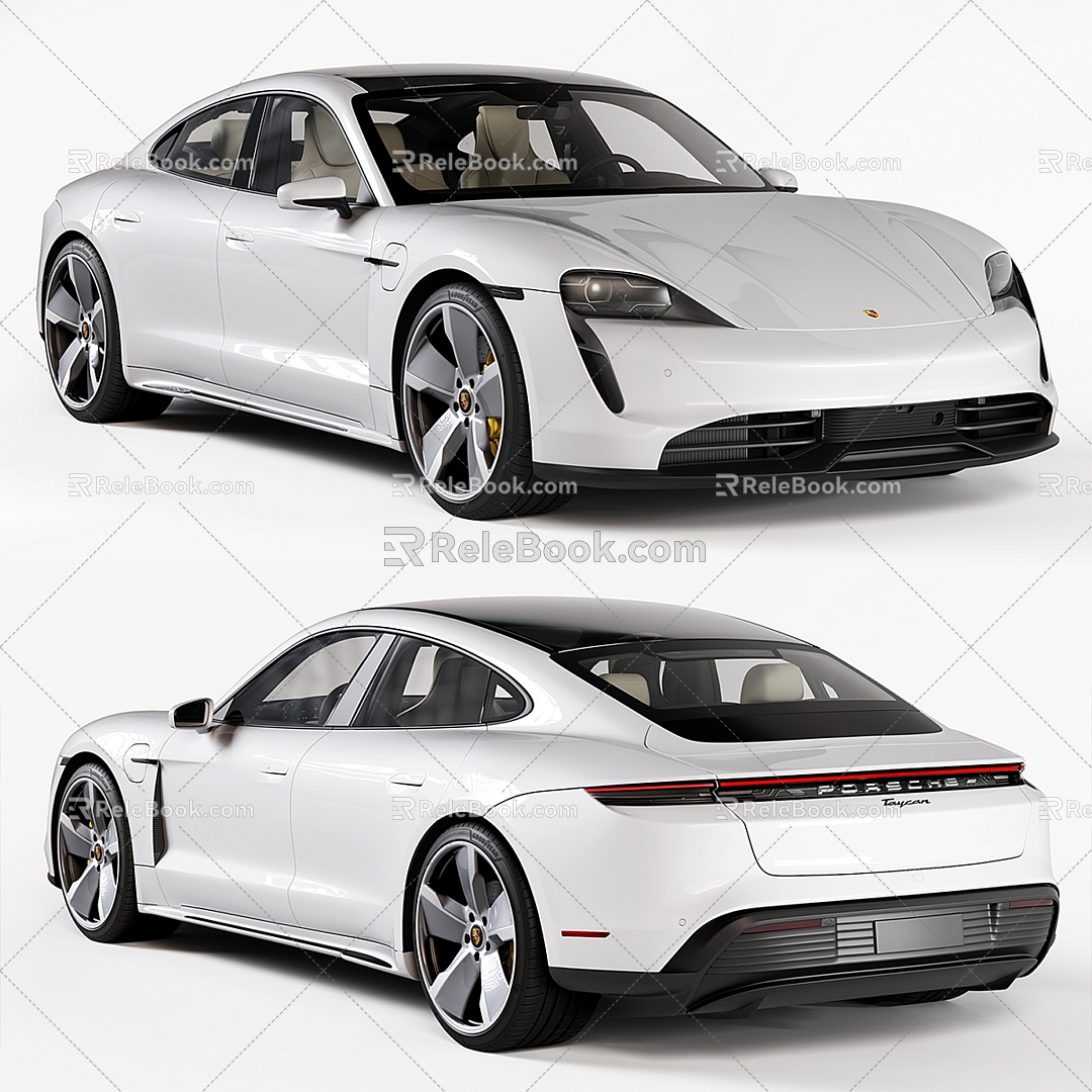 Porsche sports car Taycan cars 3d model