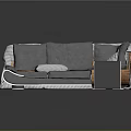 Modern Gray L Shaped Sofa With Comfortable Cushions And Armrest Design