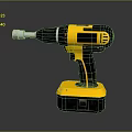 Yellow And Black Cordless Drill With Battery Operated Power Tool Design