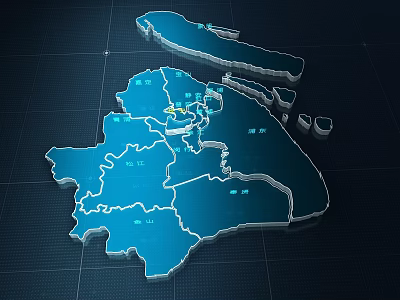 Map of Shanghai Science and Technology Map of Shanghai Map of Shanghai 3d model