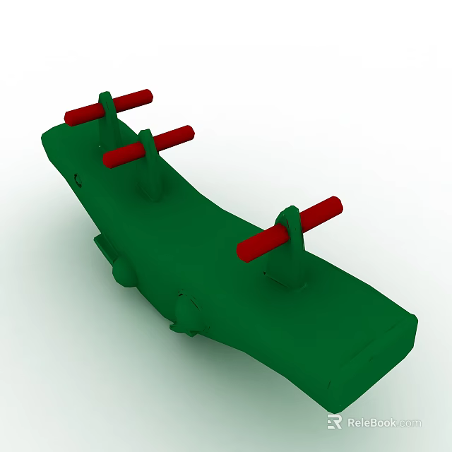 Green Electric Toy Car With Red Handles And Smooth Exterior Design 3d model 