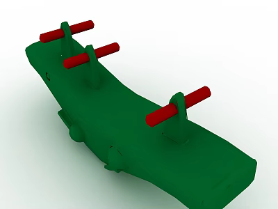 Green Electric Toy Car With Red Handles And Smooth Exterior Design 3d model