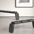 Modern Black Geometric Design Stools With Sleek Seats In Minimalist Interior