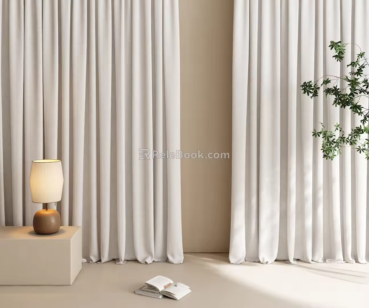 Modern Curtain Window Screen 3d model