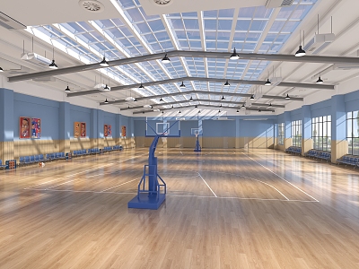 Indoor basketball court 3d model