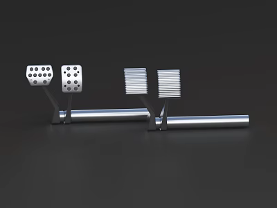 Industrial Equipment Silver Metal Components With Holes And Striped Mechanical Structures 3d model