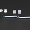 Industrial Equipment Silver Metal Components With Holes And Striped Mechanical Structures