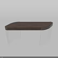 Elegant Modern Wooden Top Desk Featuring Transparent Curved Glass Legs And Sleek Design