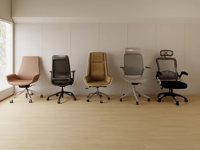 Modern Ergonomic Office Chairs With Adjustable Features And Various Materials For Home Office 3d model
