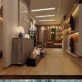 Stylish Clothing Store Interior With Mannequins Clothes Bags And Arched Lighting Designs