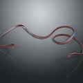Red Fashion Belt With Shiny Curved Design On Dark Background For Clothing Accessories