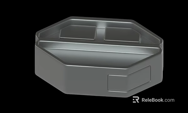 Sturdy Metal Octagonal Tray With Compartment Design For Organizing Small Items 3d model 