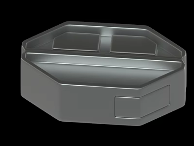 Sturdy Metal Octagonal Tray With Compartment Design For Organizing Small Items 3d model