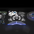 Interactive Modern Tech Exhibition Display With Circular Platforms And Illuminated Rings 3d model