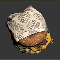Delicious Hamburger With Crispy Bacon Melted Cheese Fresh Lettuce And Juicy Patty